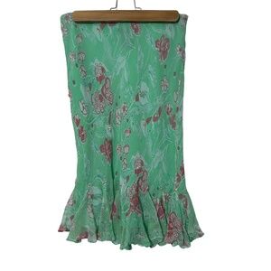 ICE Silk Floral Skirt Womens Size S/M Sequin Detail Lightweight Chiffon